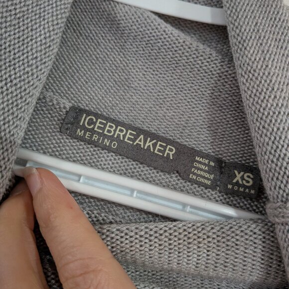 icebreaker Cowl Neck Sweater Heather Grey Size XS - Picture 2 of 4